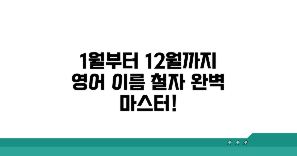 각 월별 영어 이름과 철자 확인