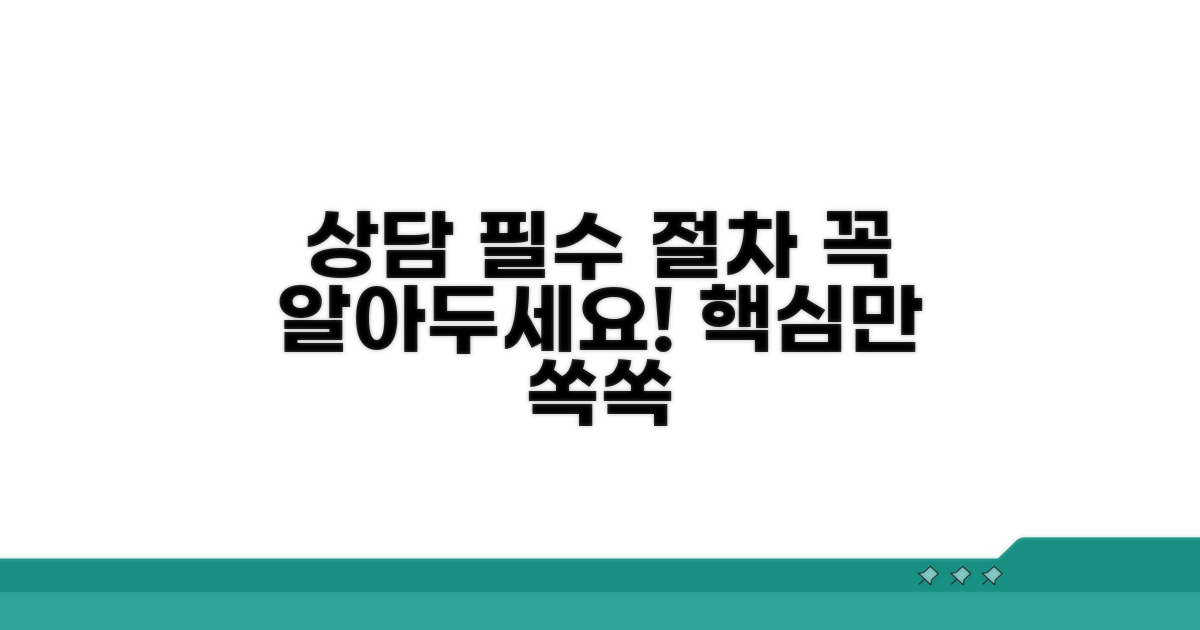 상담 시 꼭 알아야 할 절차