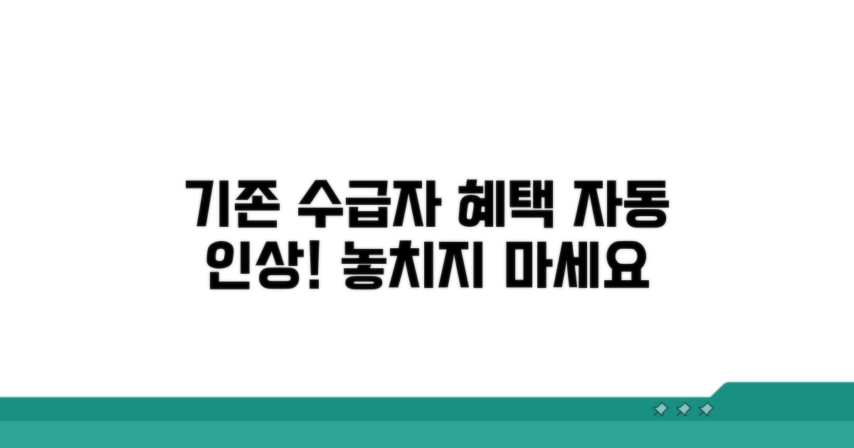 기존 수급자 자동 인상 안내