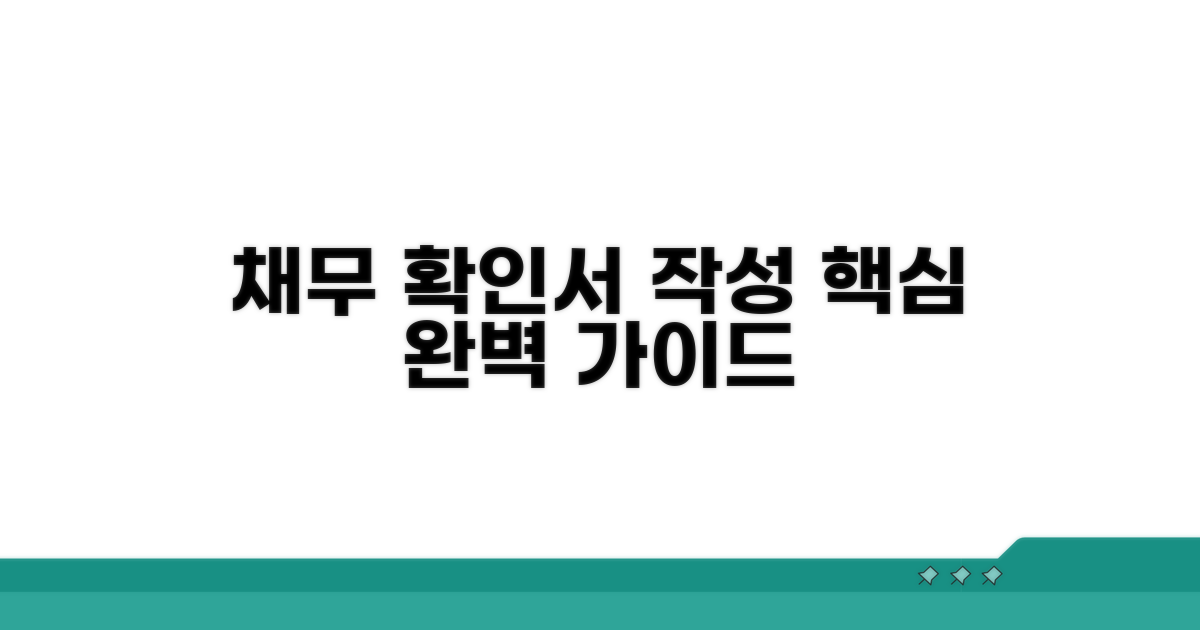채무확인서 작성 핵심 원리