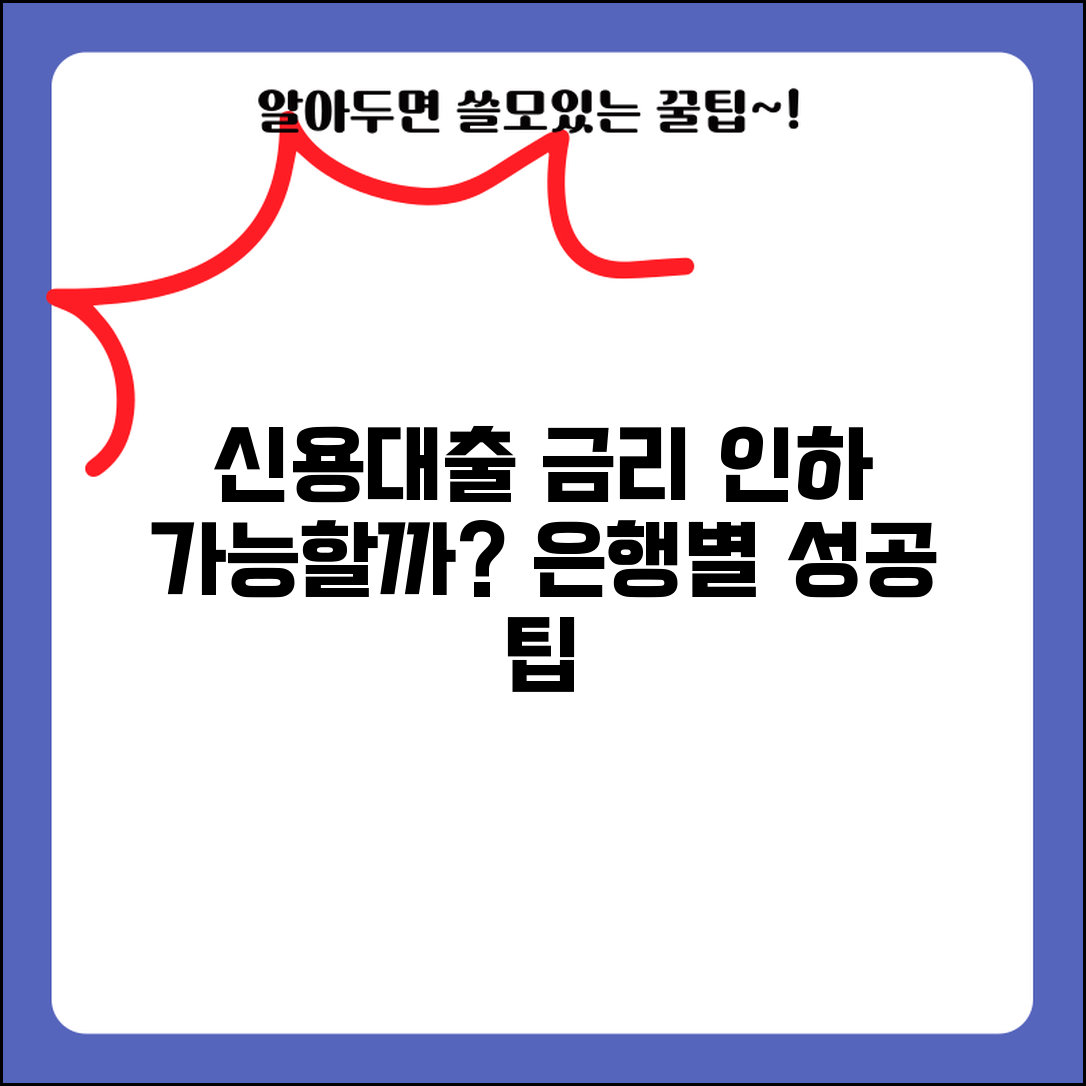 신용대출 금리 인하 요청 가능한가요 | 금리 인하 | 협상 방법 | 조건 | 은행별 정책 | 성공 팁