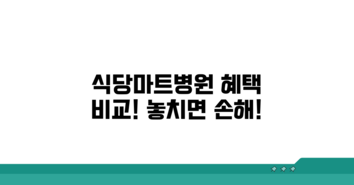 식당, 마트, 병원 혜택 비교 분석