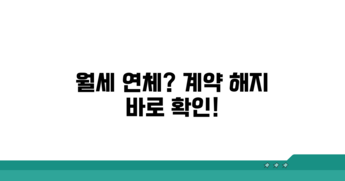 월세 연체 시점과 계약 해지 조건