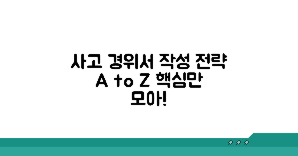 사고 경위서 내용 구성 전략