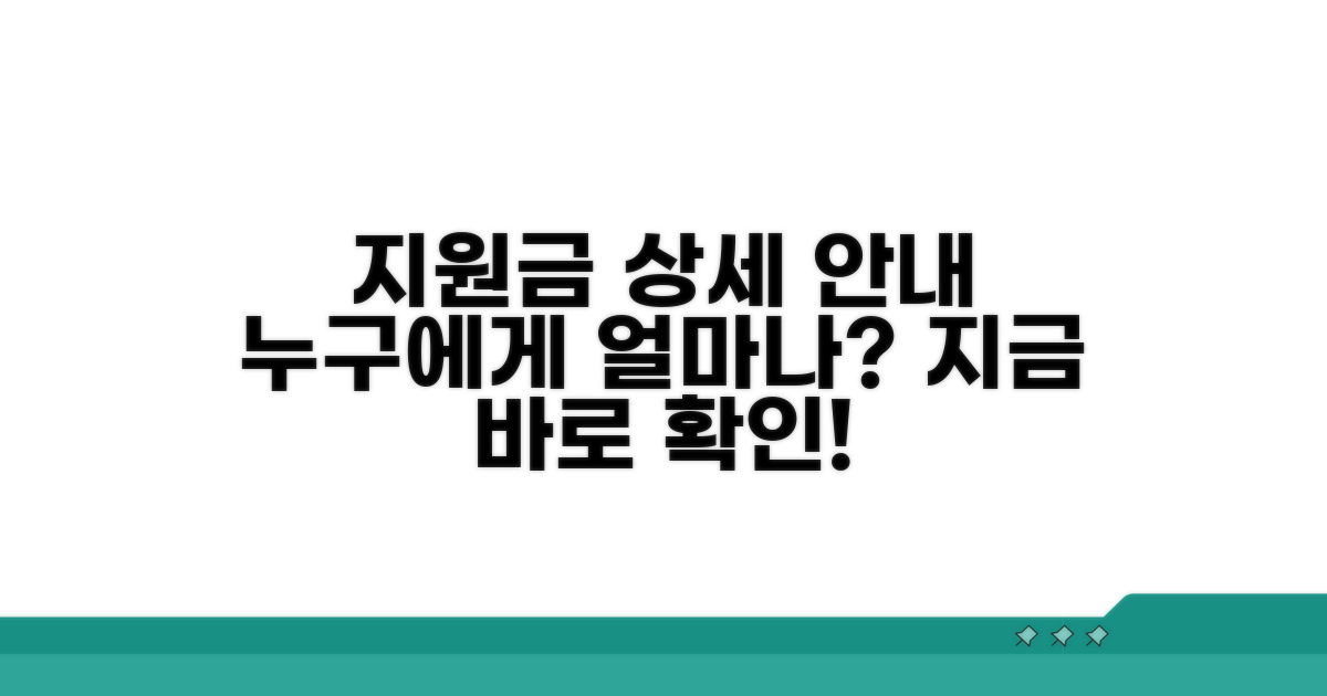 신청 대상자별 상세 지원 금액