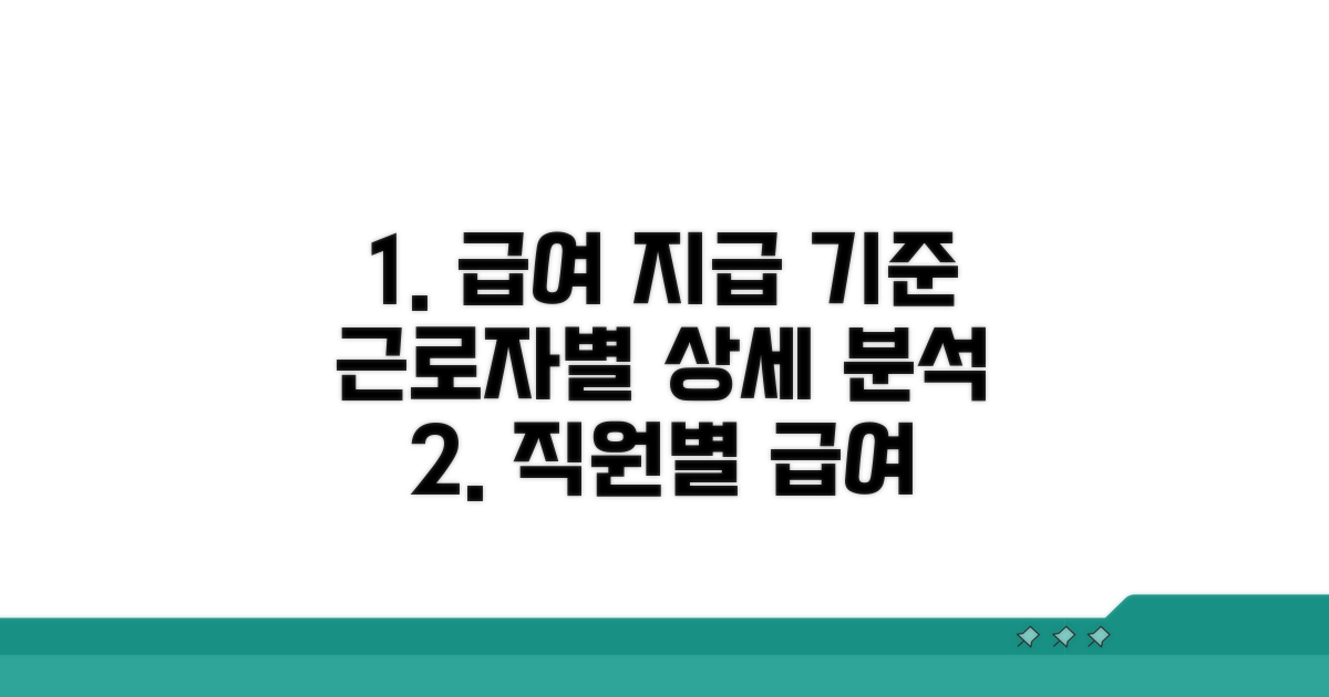 근로자별 급여 지급 기준 상세 분석