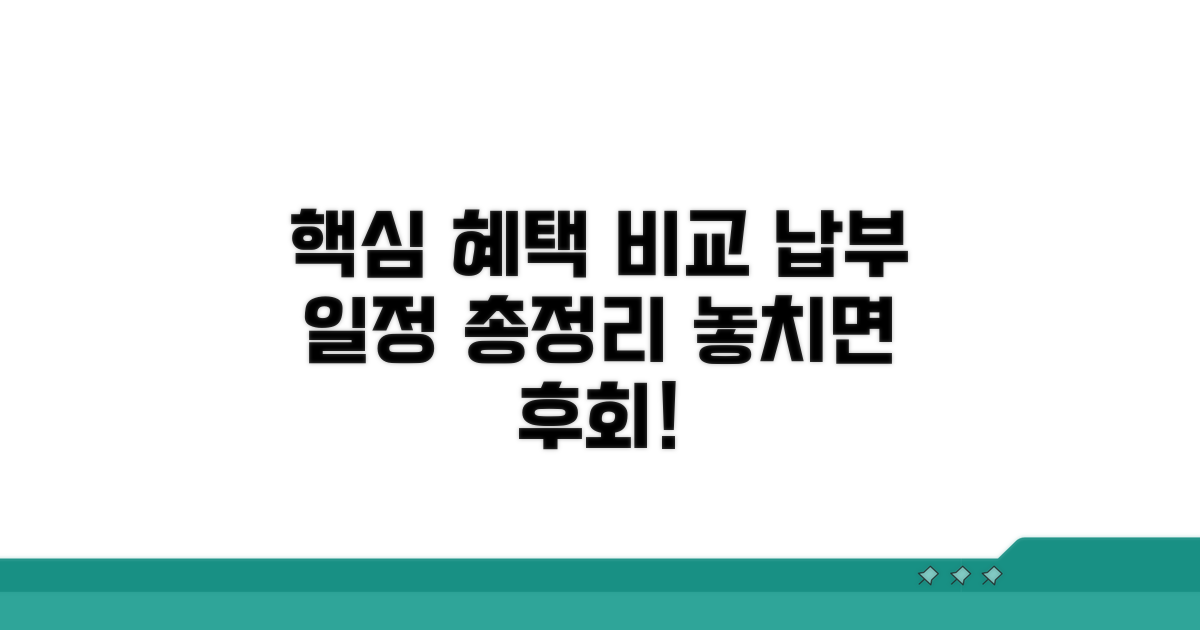 납부 일정과 혜택 꼼꼼히 비교
