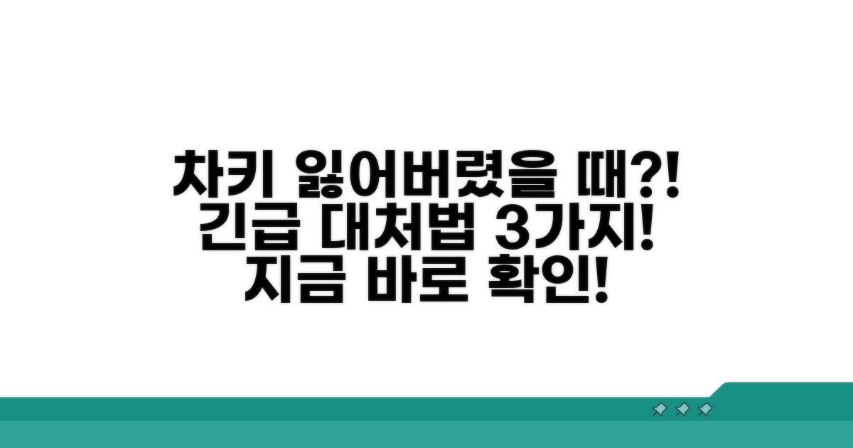 차키 분실 시 대처법 핵심정리