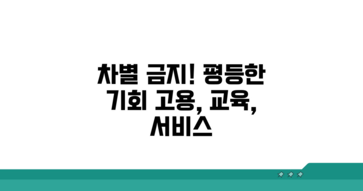 고용, 교육, 재화 서비스 차별 금지