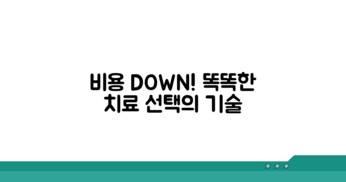 비용 부담 줄이는 똑똑한 치료 선택법