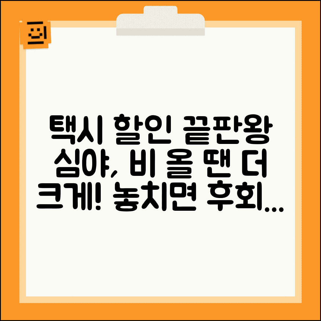택시 할인 카드 혜택 분석 심야 우천 시 추가 할인법