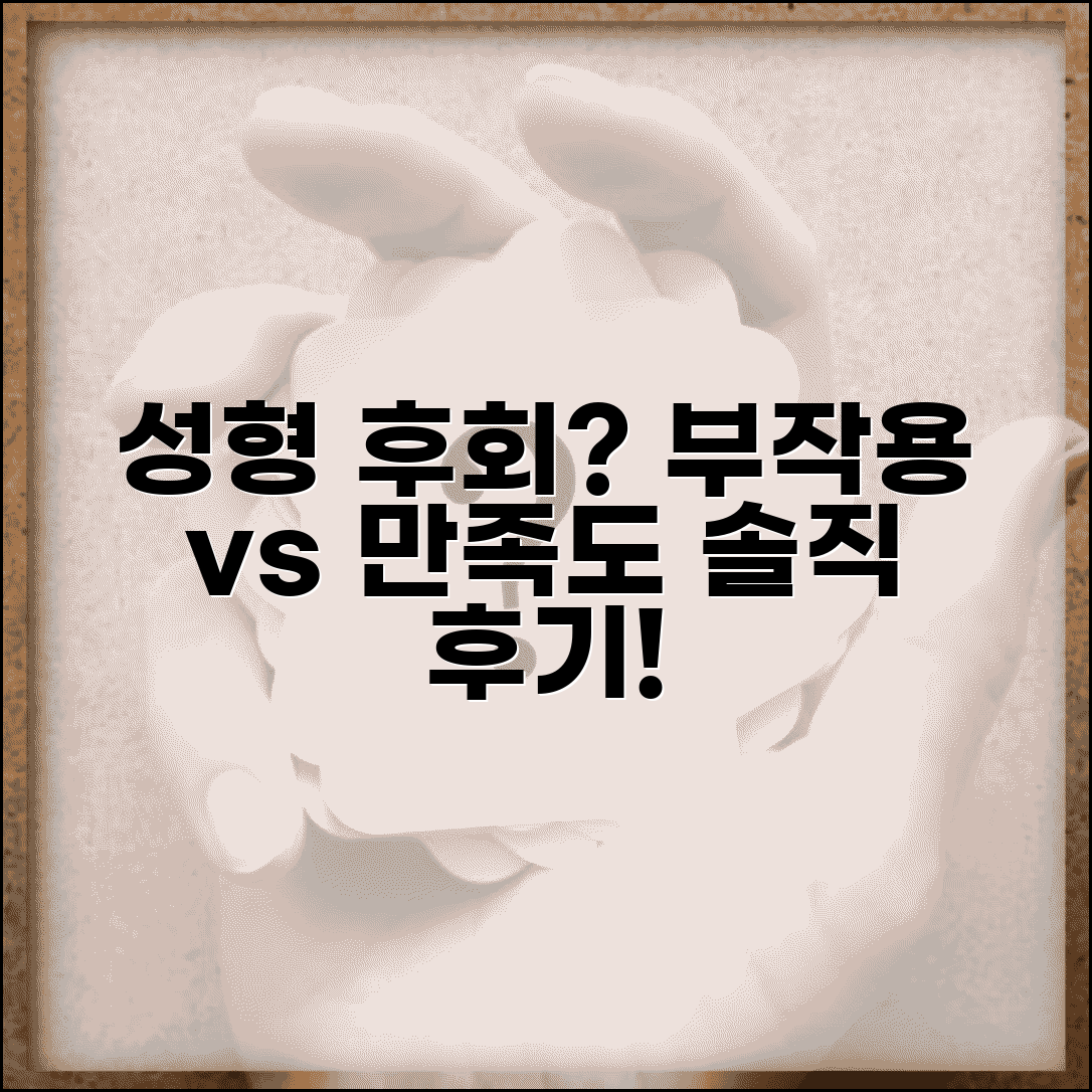 성형 후회하는 사람 많나요 부작용과 만족도