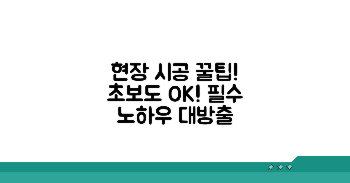현장 시공 노하우와 핵심 팁
