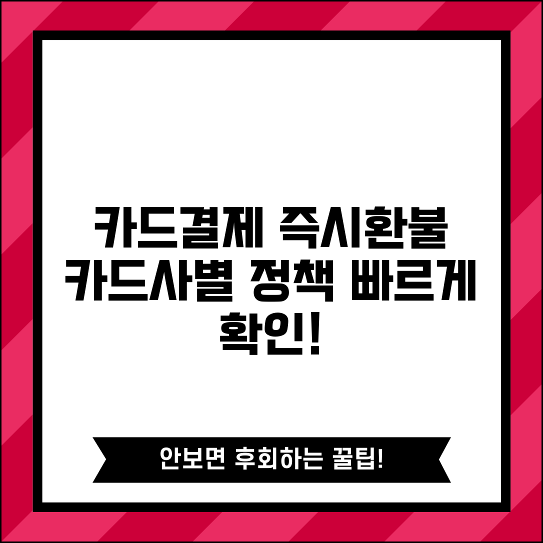 카드결제 취소 즉시환불 카드사별 정책 알아보기