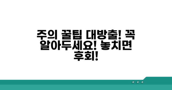 주의사항과 추가 팁 완전정리