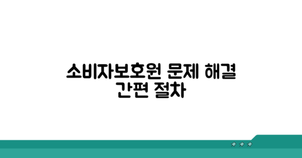 소비자보호원 통한 해결 절차