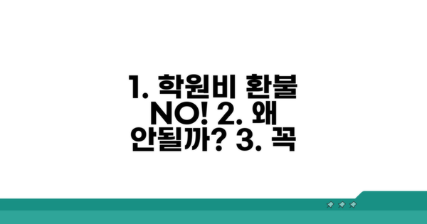 학원비 환불 거부, 왜 안 될까?