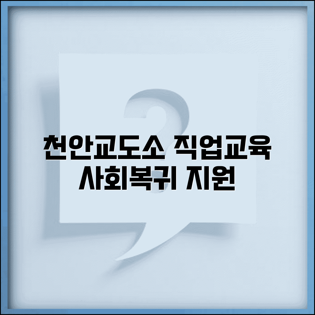 천안교도소 전화번호와 사회복귀 직업교육 준비