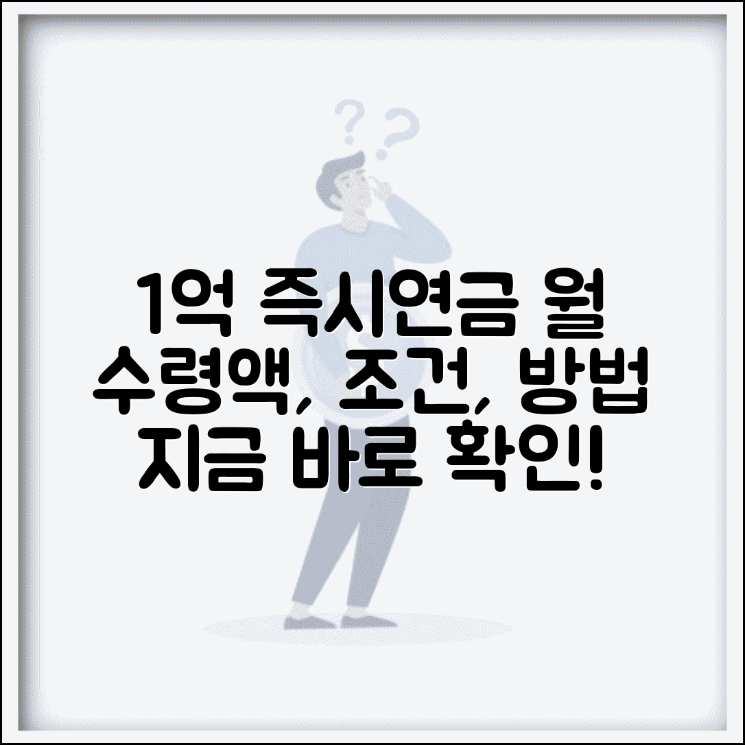 즉시연금 1억 투자 | 1억원 즉시연금 가입과 월 수령액, 조건 및 가입방법 총정리