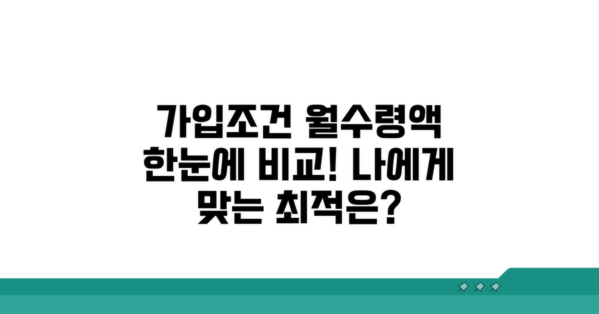 가입 조건과 월 수령액 비교