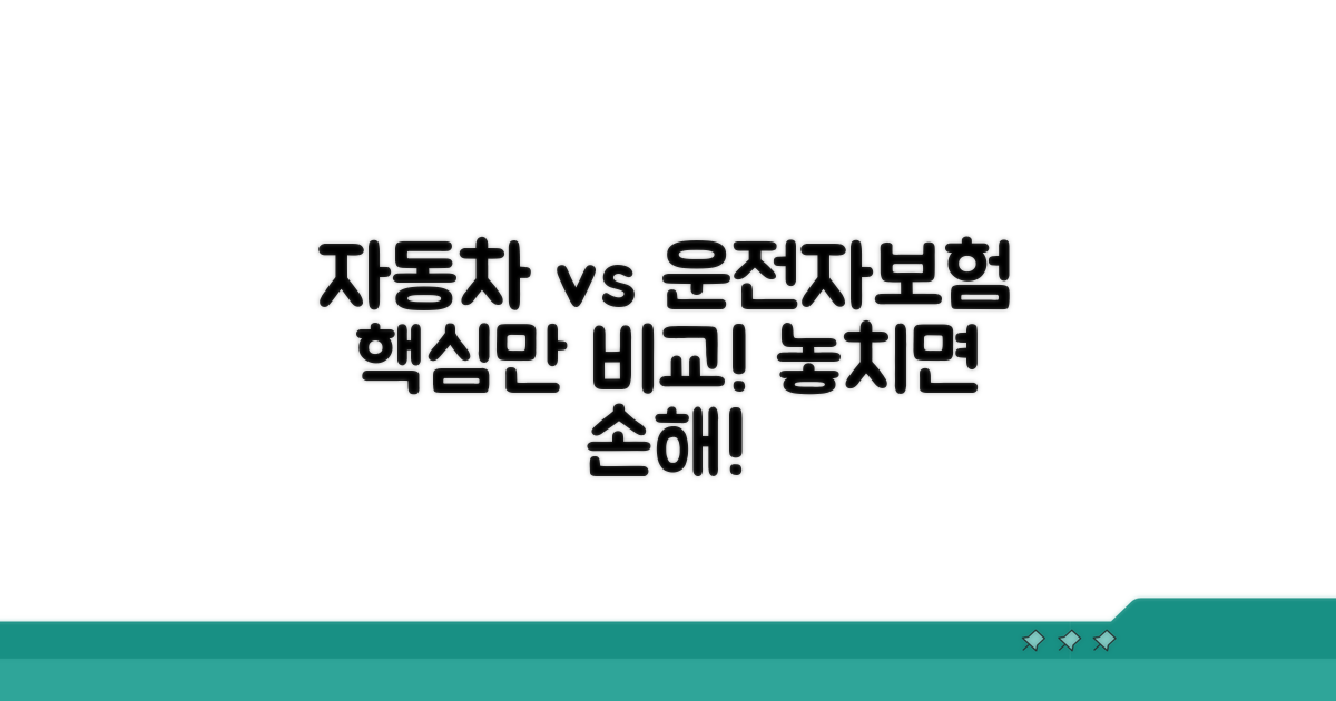 자동차보험과 운전자보험 차이점 비교