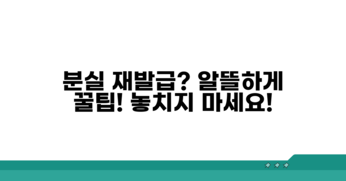 분실 재발급, 알뜰하게 받는 꿀팁