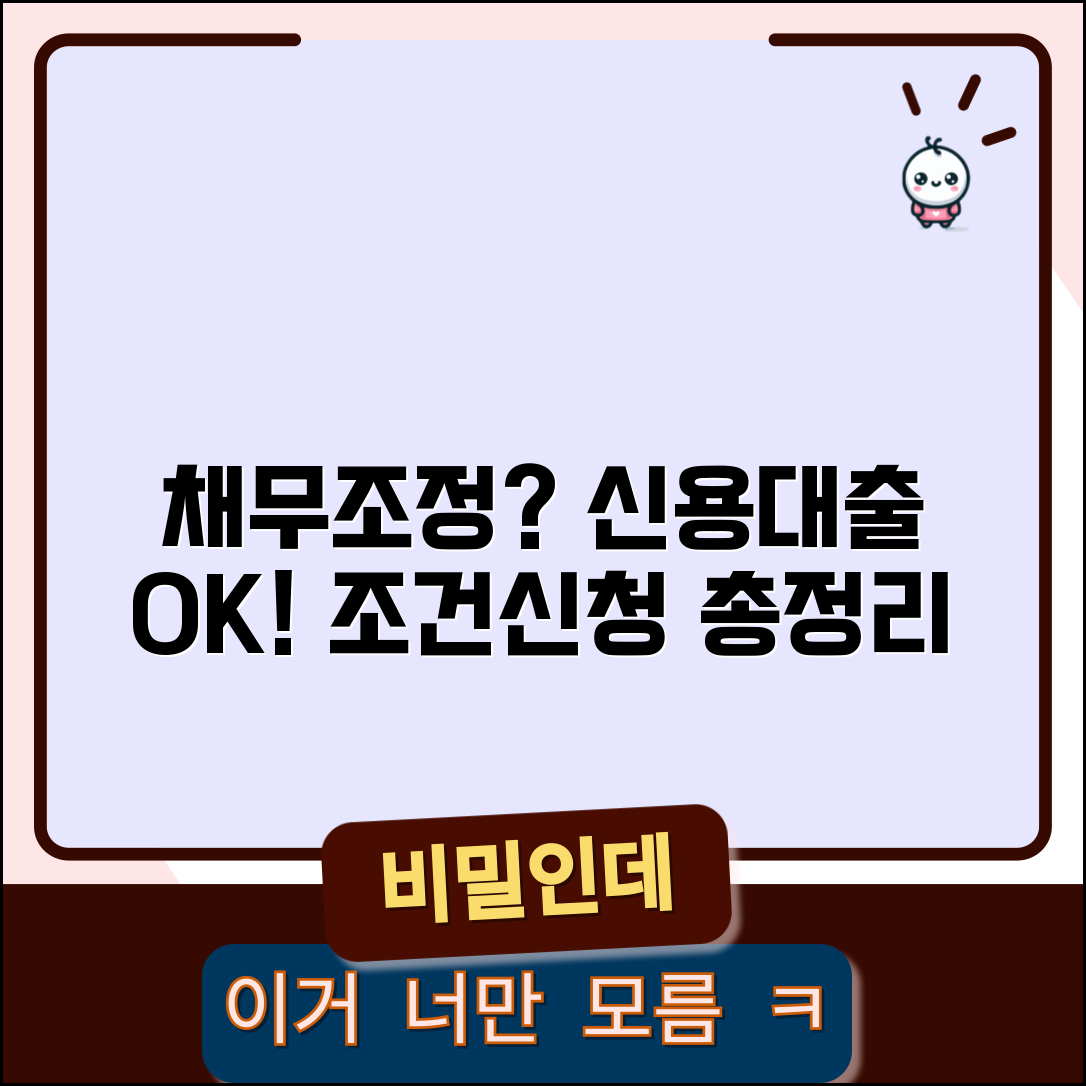 채무조정 대출 가능성 | 신용대출 조건, 나에게 맞는 상품 찾기 | 신청 방법 총정리