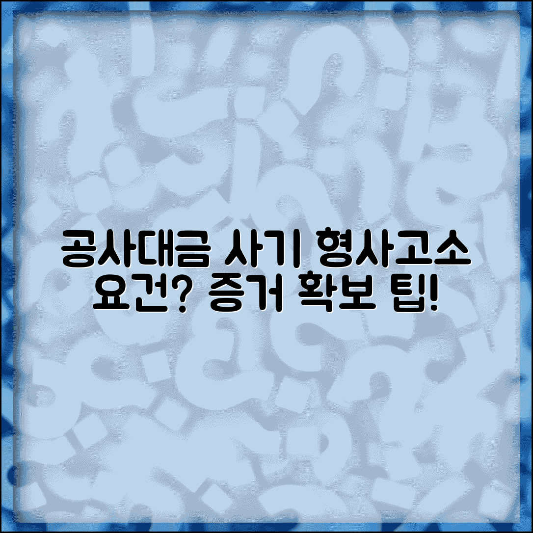 공사대금 미지급 사기죄 성립 요건 | 형사고소 및 증거 확보 가능한 경우 알아보기
