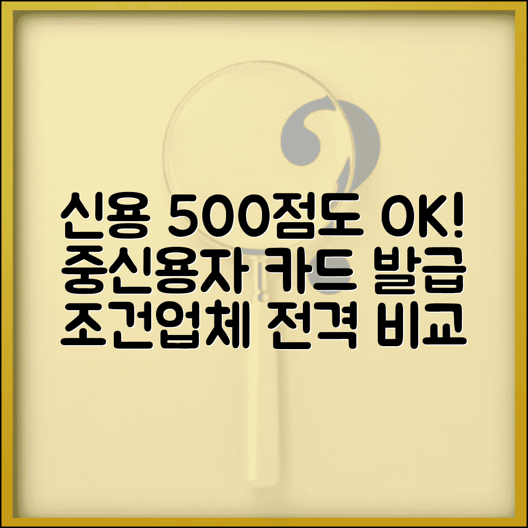 신용점수 500점도 신용카드 발급 가능 | 중신용자 카드 발급 업체 및 조건 비교