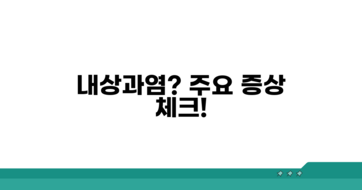 내상과염 대표 증상 체크리스트