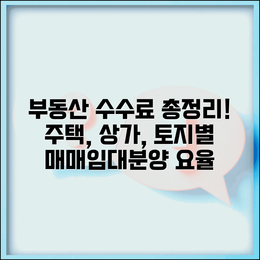 부동산수수료요율표 주택·상가·토지 거래별 | 매매·임대차 구분 | 신축 분양 수수료