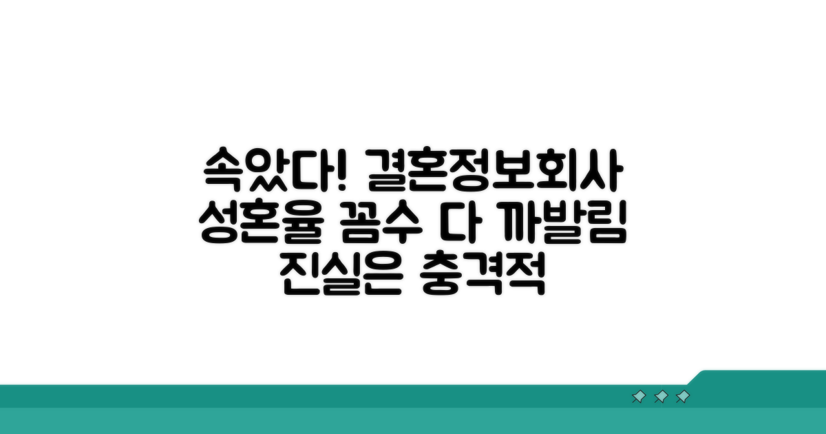 과장 광고 진실, 성혼률 꼼수 공개