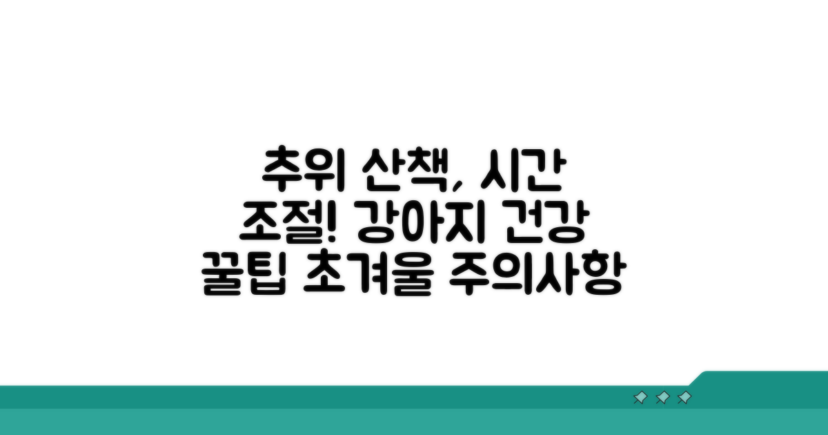 저온 시 산책 시간 조절과 주의점