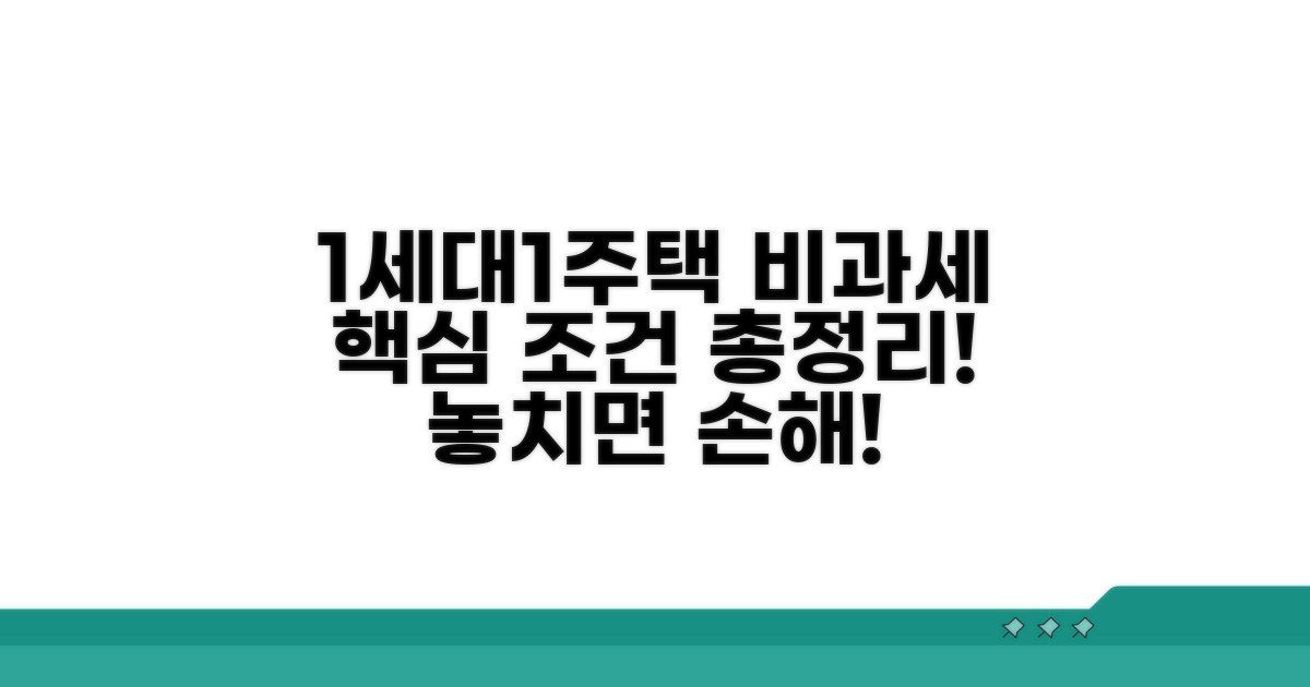 1세대1주택 비과세 핵심 조건