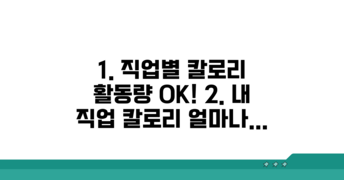 직업별 활동량 칼로리 필요량