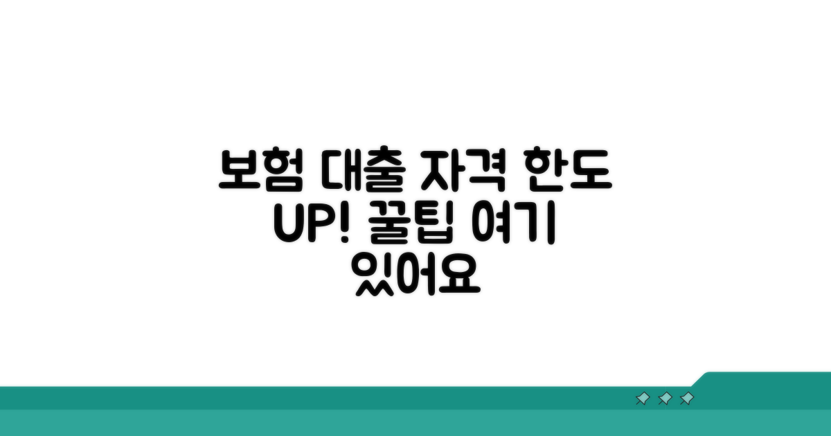 보험 대출 기본 자격과 한도