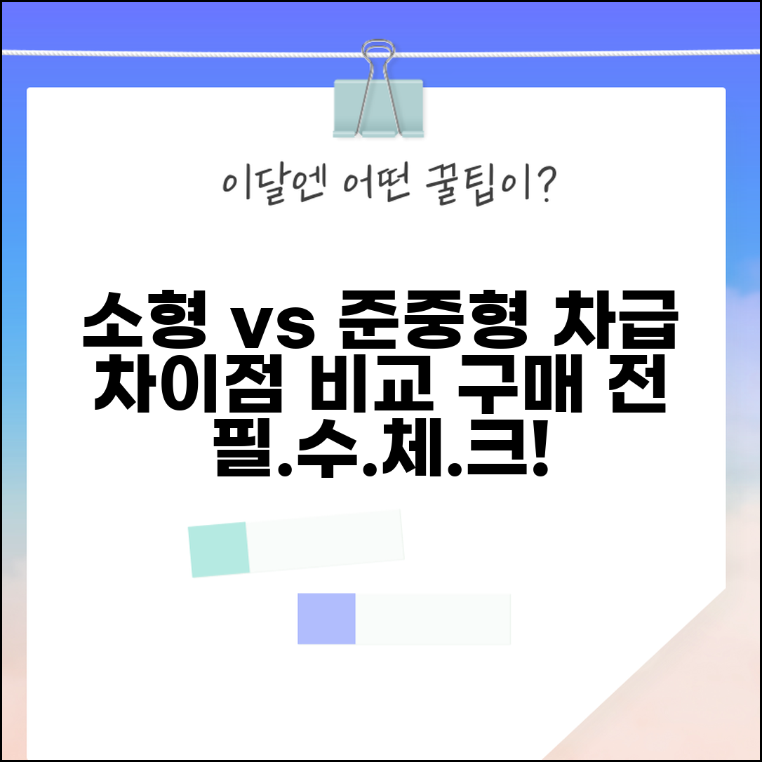 소형차 vs 준중형차 차이점 비교 | 차급 구분 기준, 구매 전 꼭 알아야 할 핵심 정보
