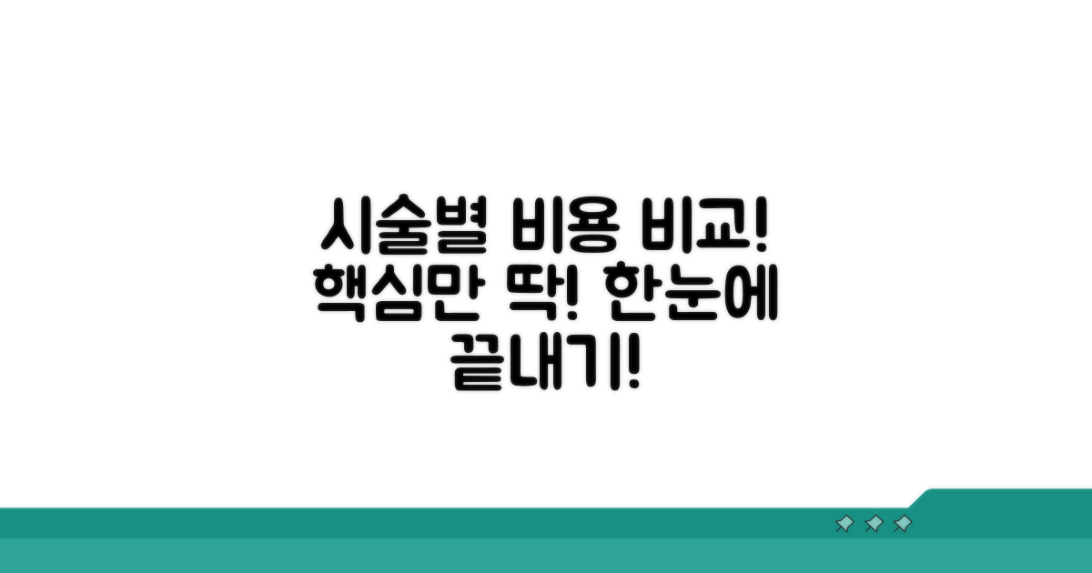 종류별 시술 비용, 한눈에 비교!