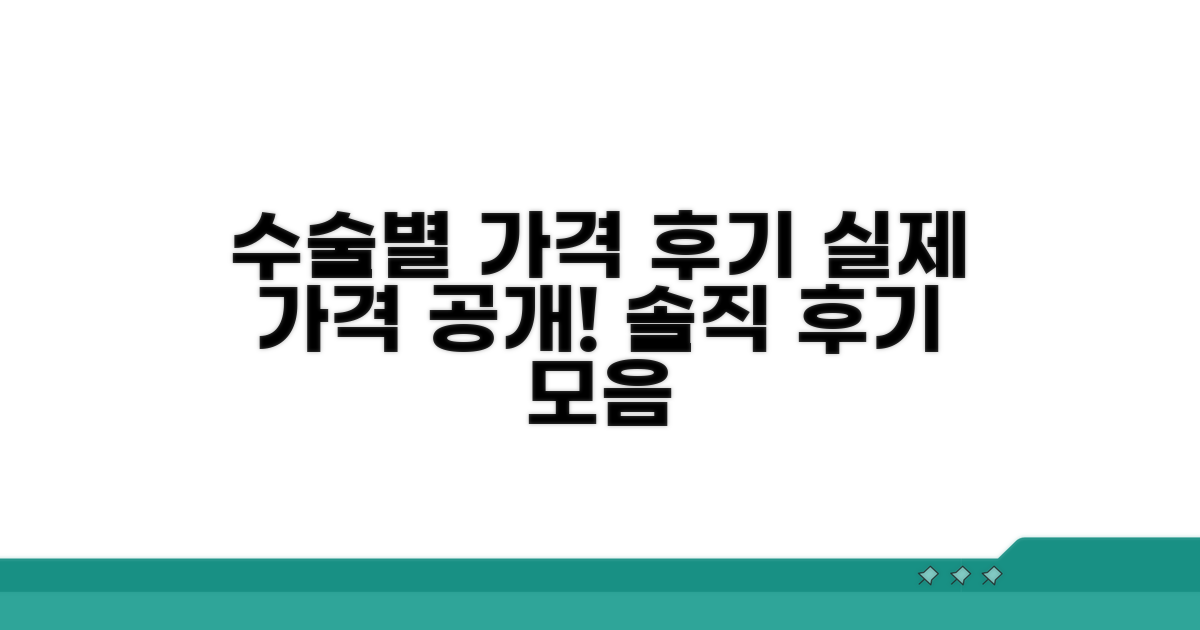 수술별 가격 정보와 후기 모음