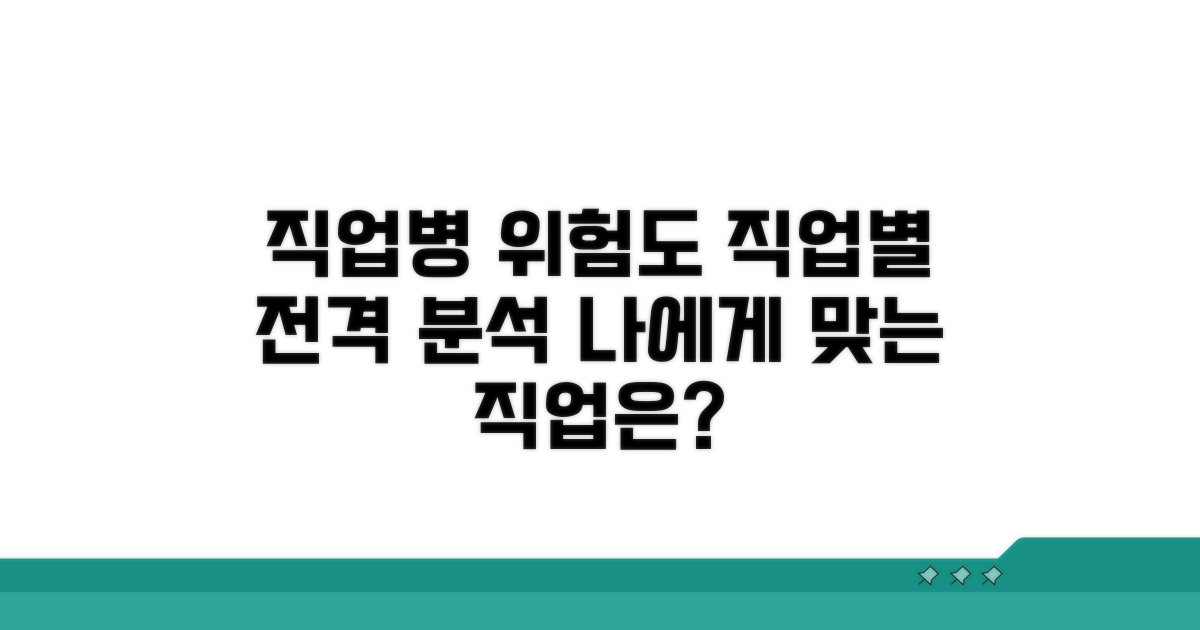 직업병 위험도 직업별 분석