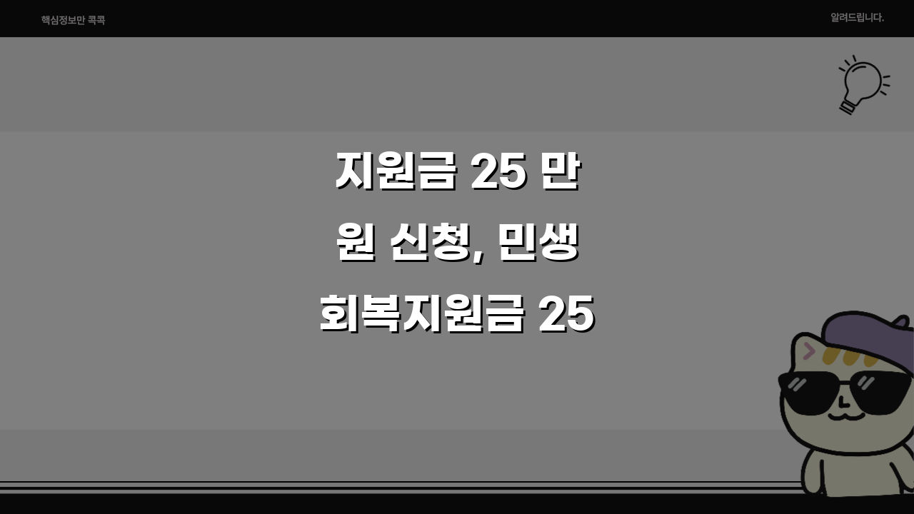 지원금 25 만원 신청, 민생회복지원금 25만원 온라인 신청법 A to Z