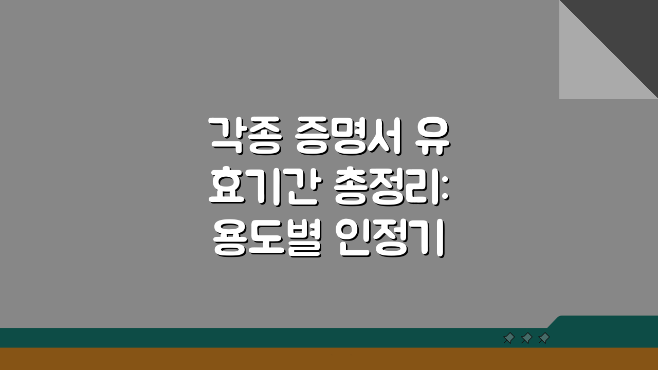각종 증명서 유효기간 총정리: 용도별 인정기간 & 갱신방법 완벽 분석