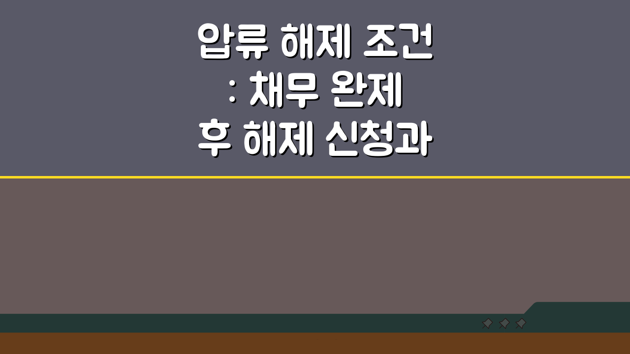 압류 해제 조건: 채무 완제 후 해제 신청과 등기 말소 총정리