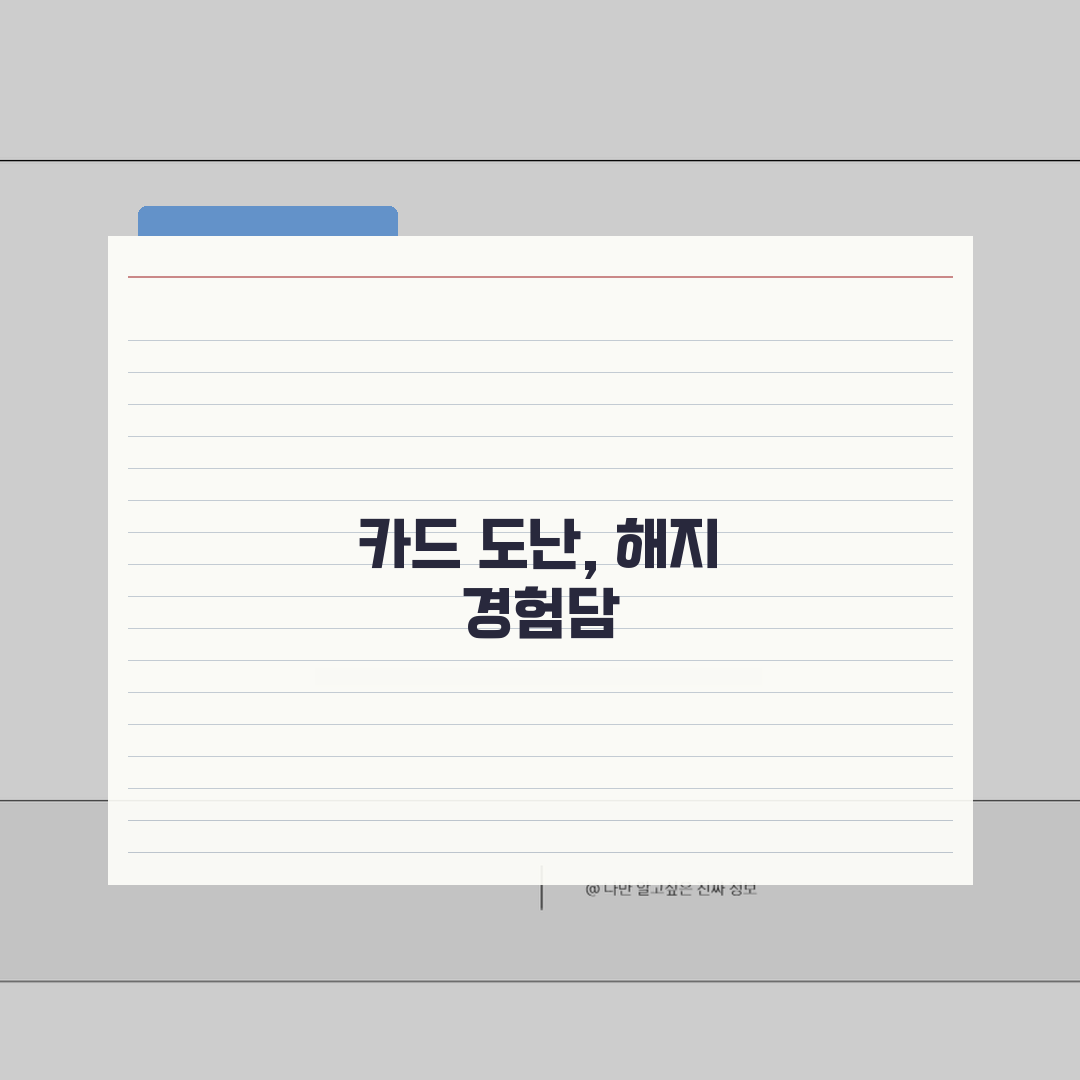 카드 도난 해지 절차 | 카드 도용 시 긴급 정지 해약 가이드 직접 해봤어요